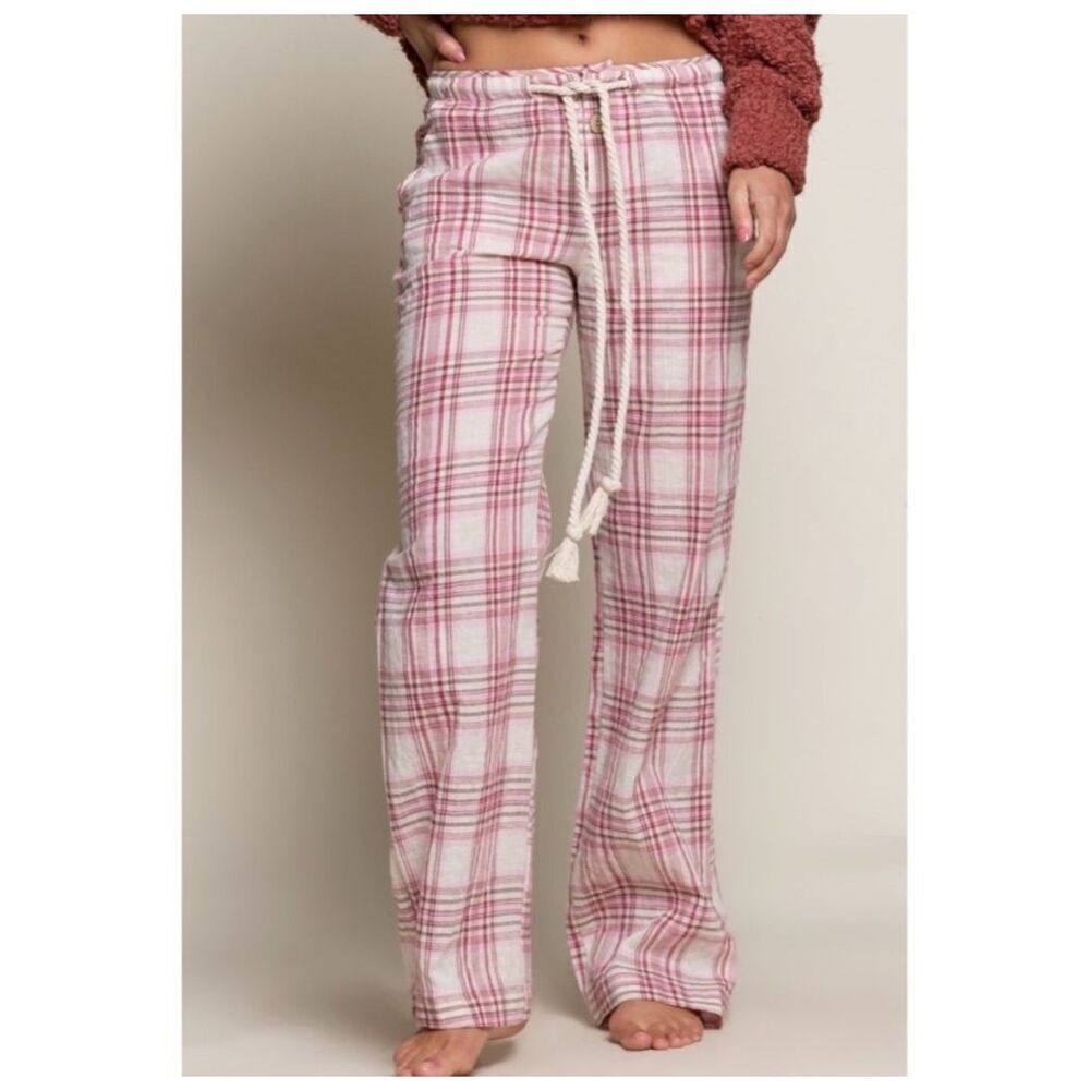 ✨POL Plaid Drawstring Cotton Lounge Sz Medium Pants✨